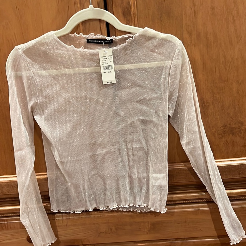 Brandy Melville Mesh Sparkly Top